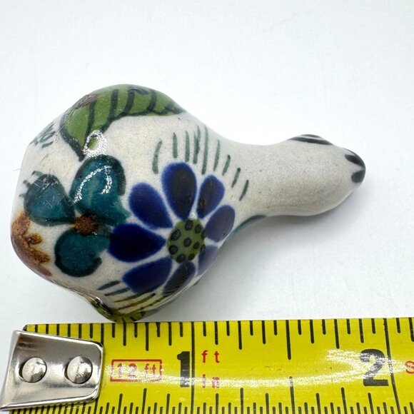 Tonala Mexico 2Pc Mini Birds Hand Painted Art Pottery Figurine Signed Decor Vtg - Picture 15 of 15